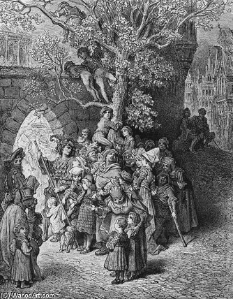 Crowd Of Onlookers And Spectators At The Wedding — Paul Gustave Doré
