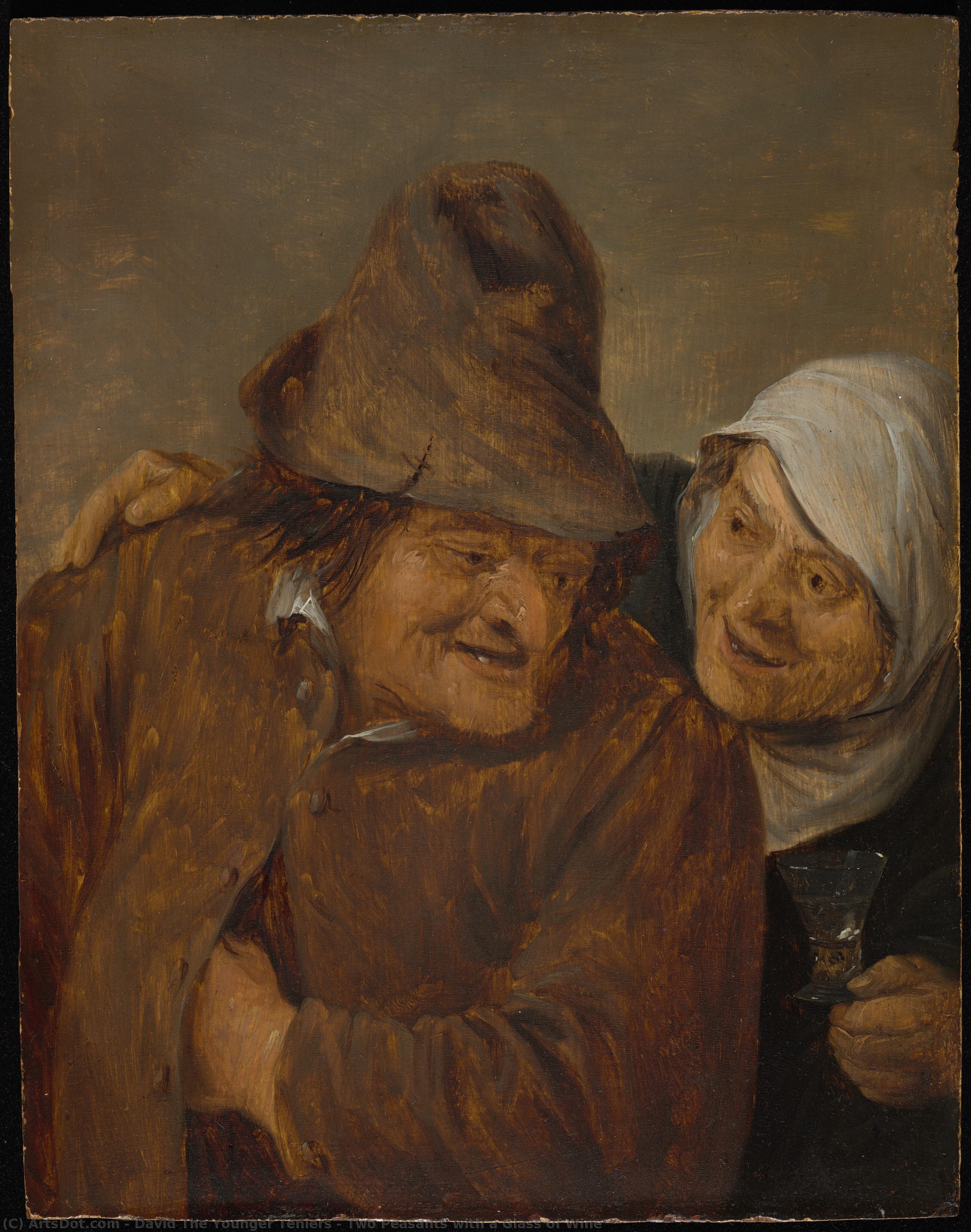 Two Peasants With A Glass Of Wine — David Teniers The Younger