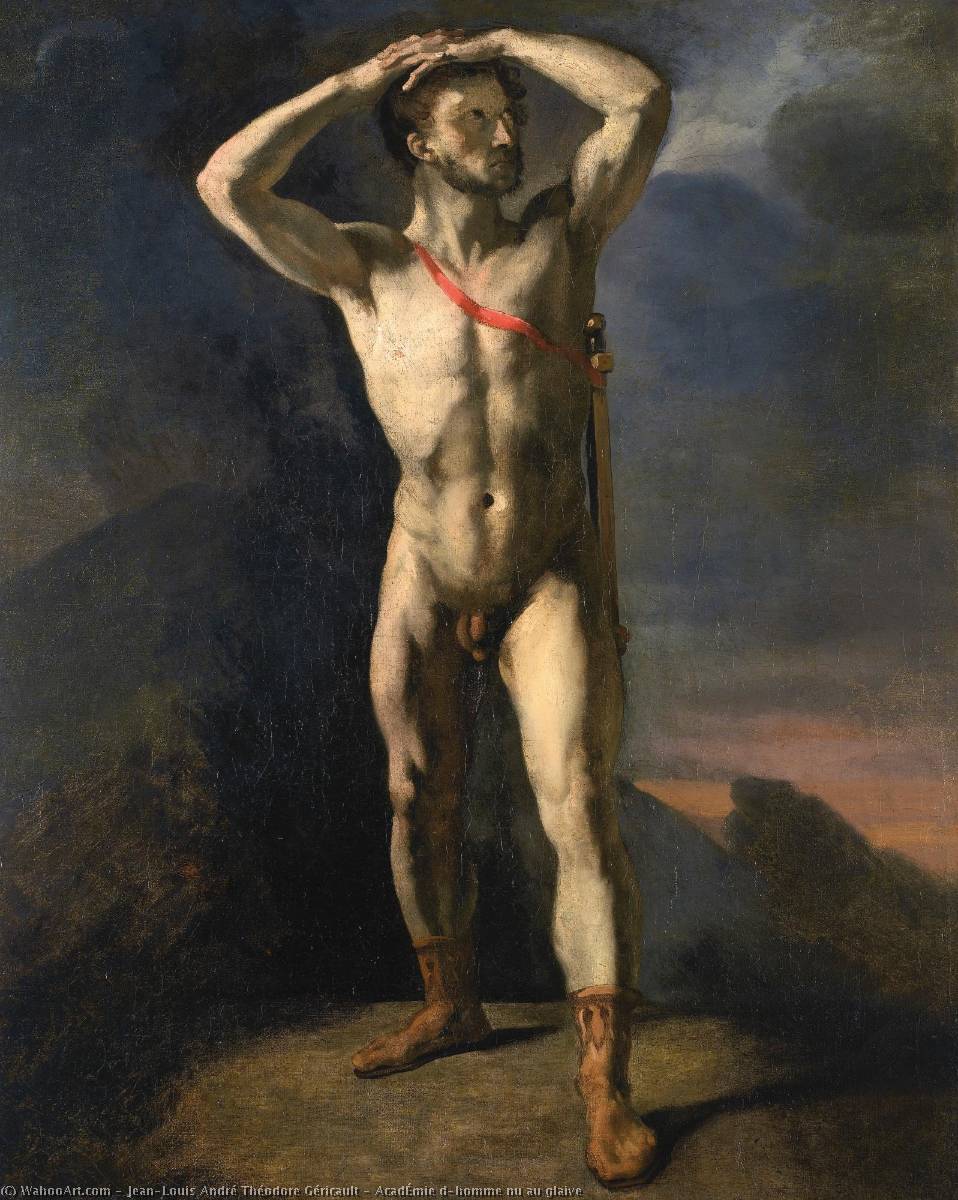 Académie D'homme Nu Au Glaive — Théodore Géricault