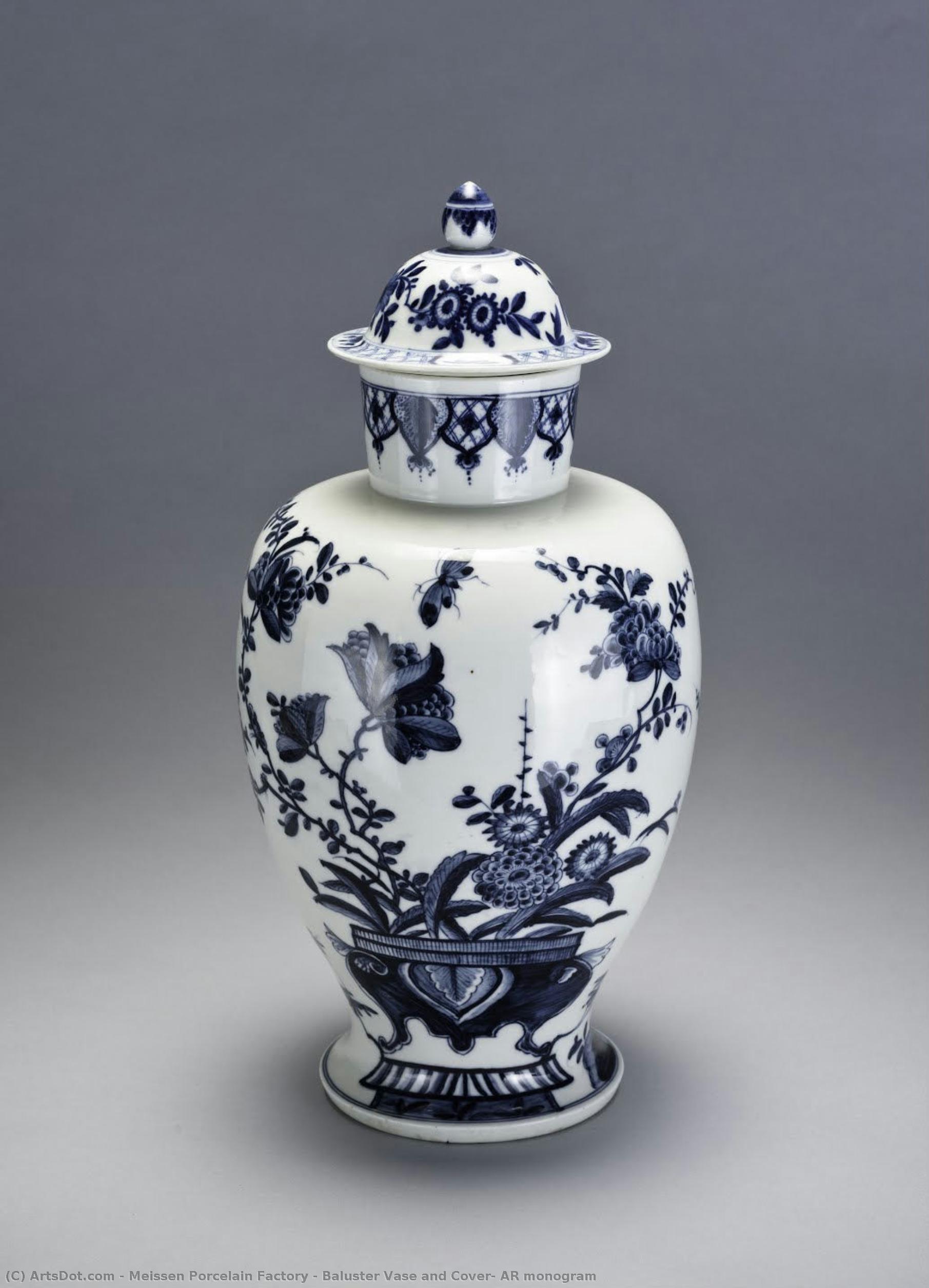 Baluster Vase And Cover, Ar Monogram — Meissen Porcelain Factory