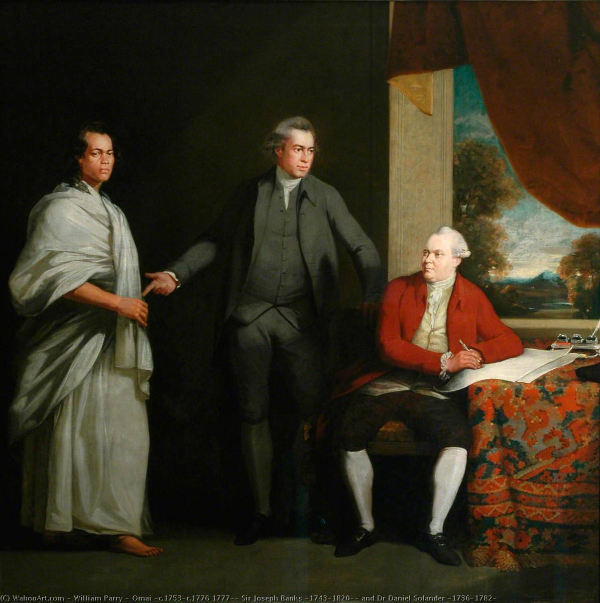 Omai (c.1753–c.1776 1777), Sir Joseph Banks (1743–1820), And Dr Daniel Solander (1736–1782) — William Parry