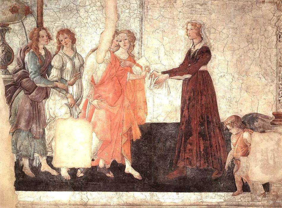 Venus Und Die Grazie Bieten Einem Jungen Mädchen Geschenke An — Sandro Botticelli