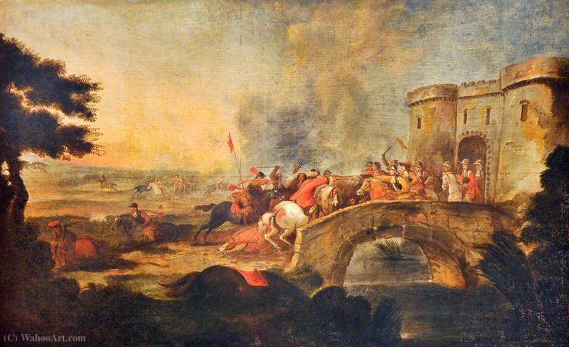 An Engagement On A Bridge Outside A Fort — Pieter Snayers