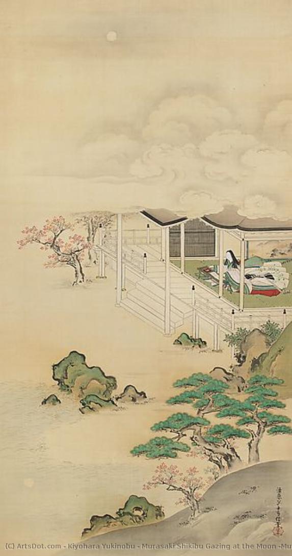 Murasaki Shikibu Gazing At The Moon (murasaki Shikibu Kangetsu Zu) — Kiyohara Yukinobu