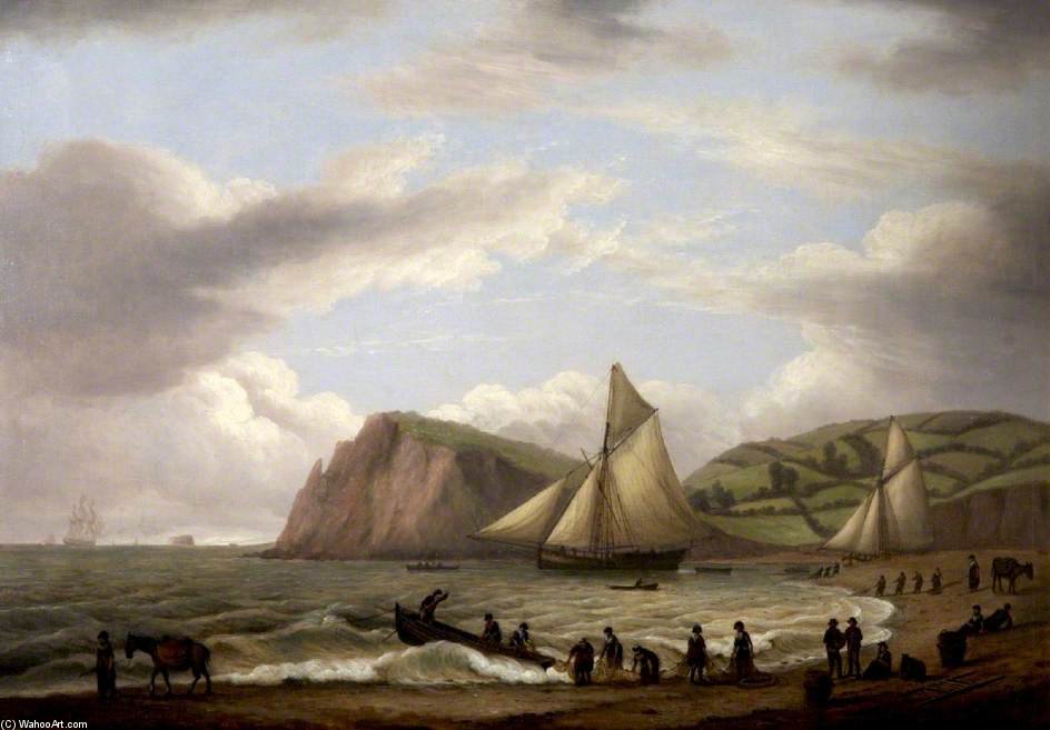 Fishing Boats In Teignmouth Harbour, Devon — Thomas Luny