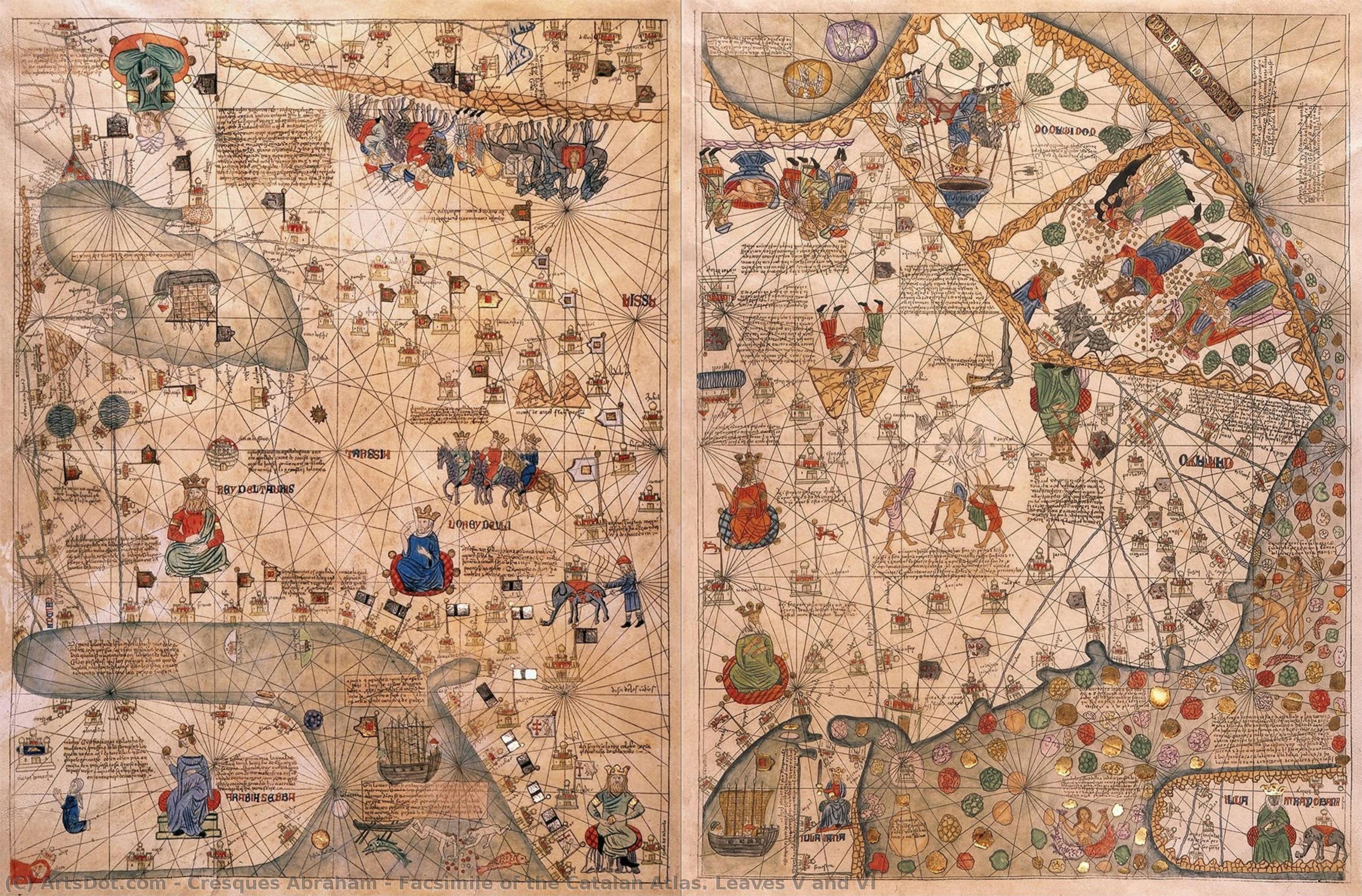 Facsímil Del Atlas Catalán. Folios V Y Vi — Cresques Abraham