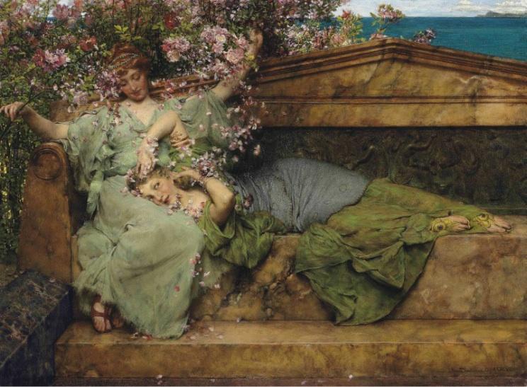In A Rose Garden — Lourens Alma Tadema