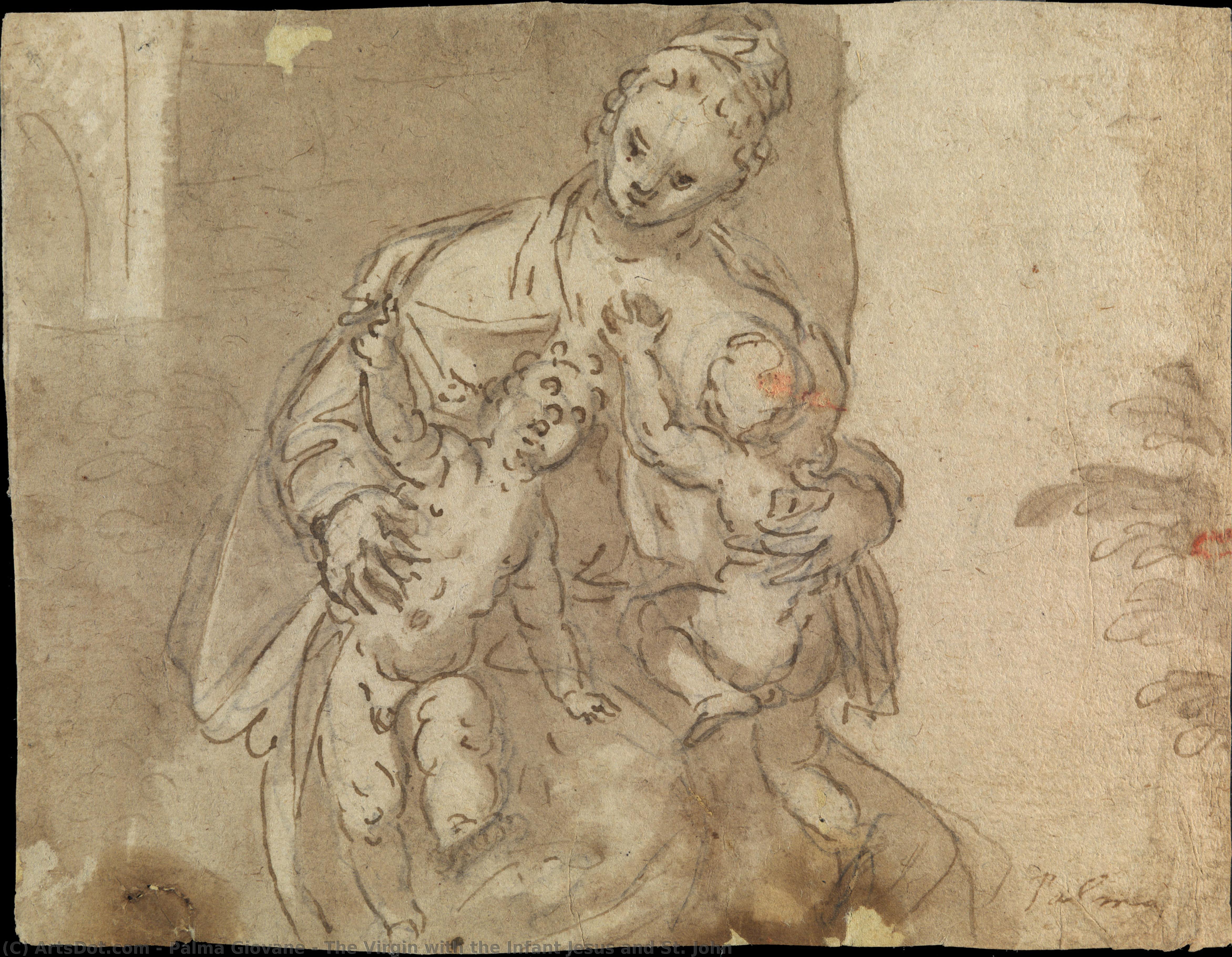 The Virgin With The Infant Jesus And St. John — Jacopo Palma Il Giovane