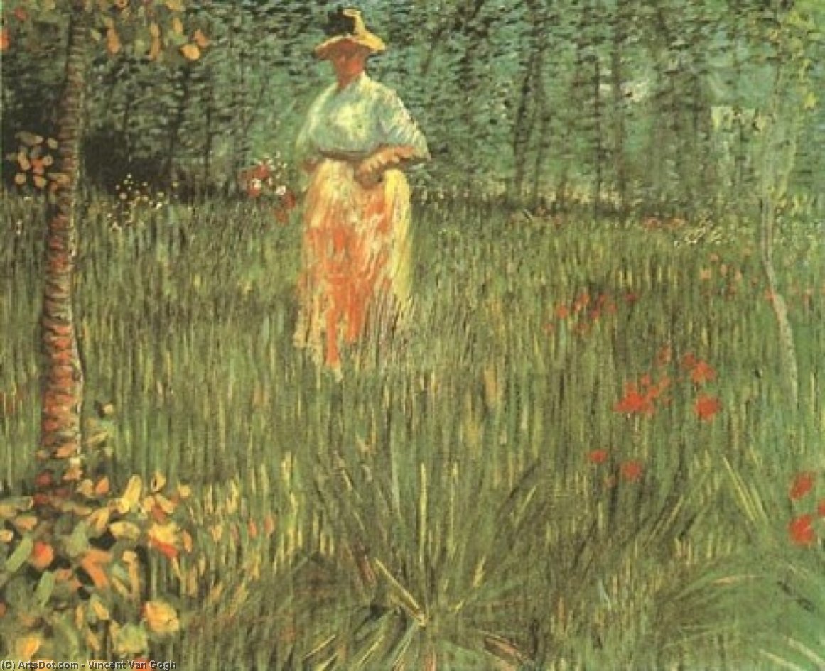 Frau Spaziert Durch Einen Garten — Vincent Willem Van Gogh