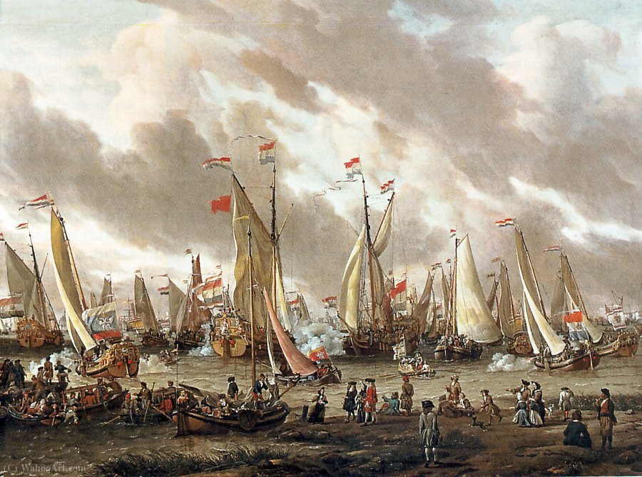 Demonstration Battle On The River Ij In Honor Of Peter I September 1, (1697) — Abraham Storck (sturckenburch)