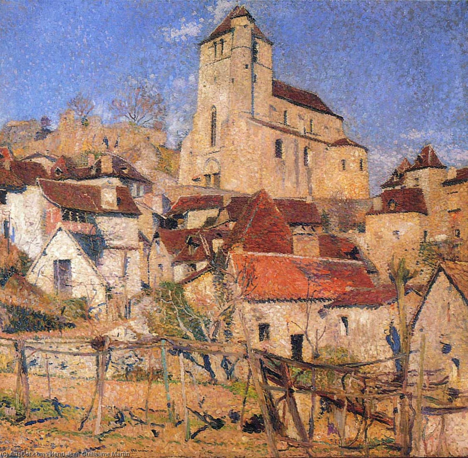 Saint Cirq Lapopie Les Toits Ensoleille — Henri Jean Guillaume Martin