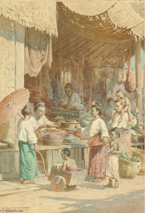A Burmese Bazaar — Robert George Talbot Kelly