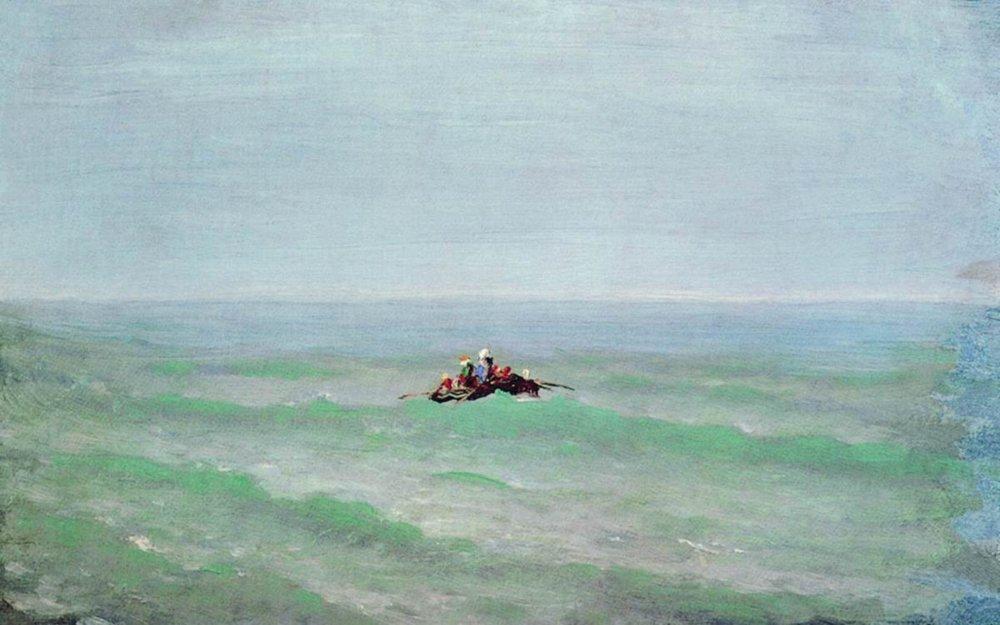 A Boat At Sea. Crimea — Arkhip Ivanovich Kuindzhi