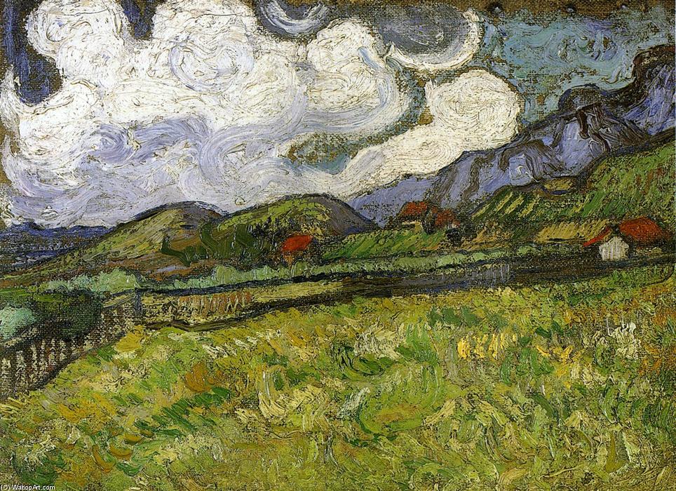 Wiese Hinter Dem St. Paul Krankenhaus Mit Einer Erntefrau — Vincent Willem Van Gogh