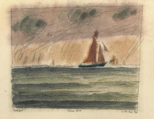 Fischerboot - Fishing Boat — Lyonel Feininger
