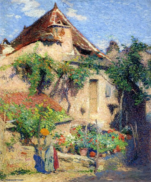 House And Garden At Saint Cirq Lapopie — Henri Jean Guillaume Martin