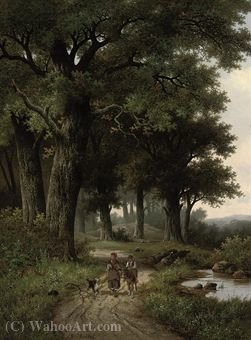 A Walk In The Forest — Hendrik Pieter Koekkoek
