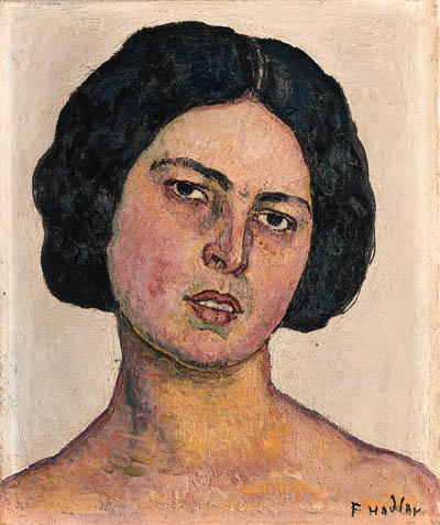 Woman's Head On A Yellow Background — Ferdinand Hodler