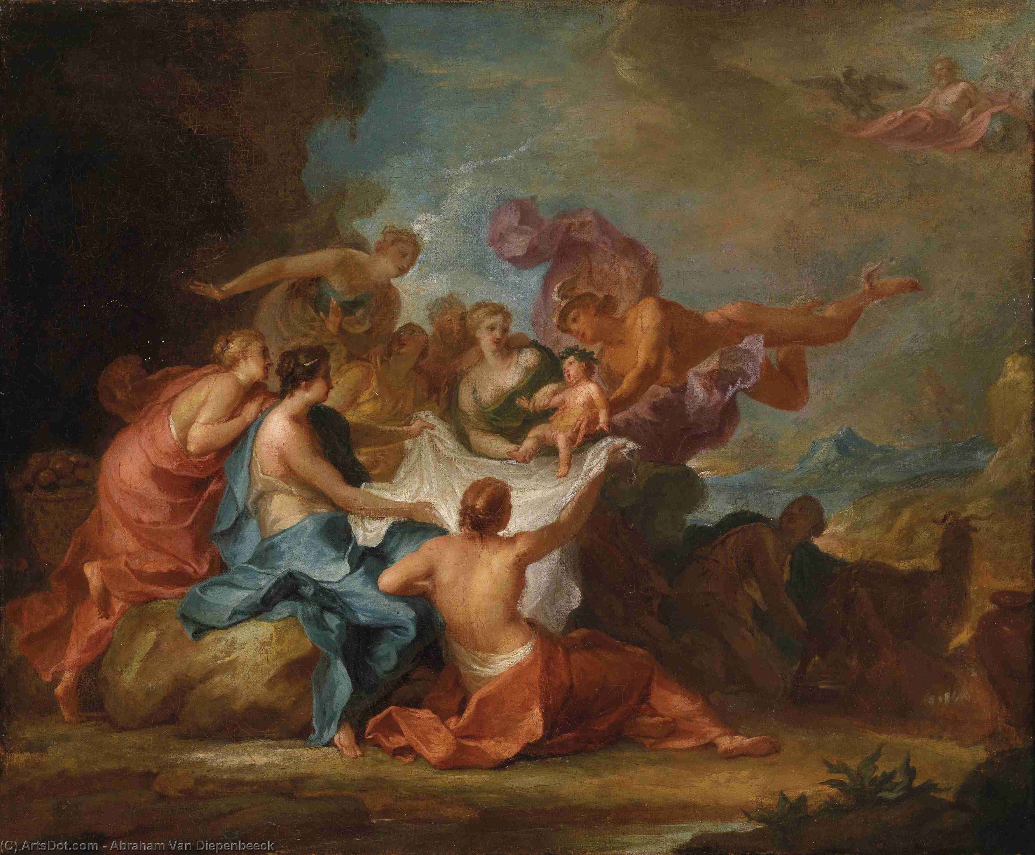Allegorie Auf Die Erziehung Des Jupiterknaben Bei Den Nymphen Des Gebirges Ida — Abraham Van Diepenbeeck