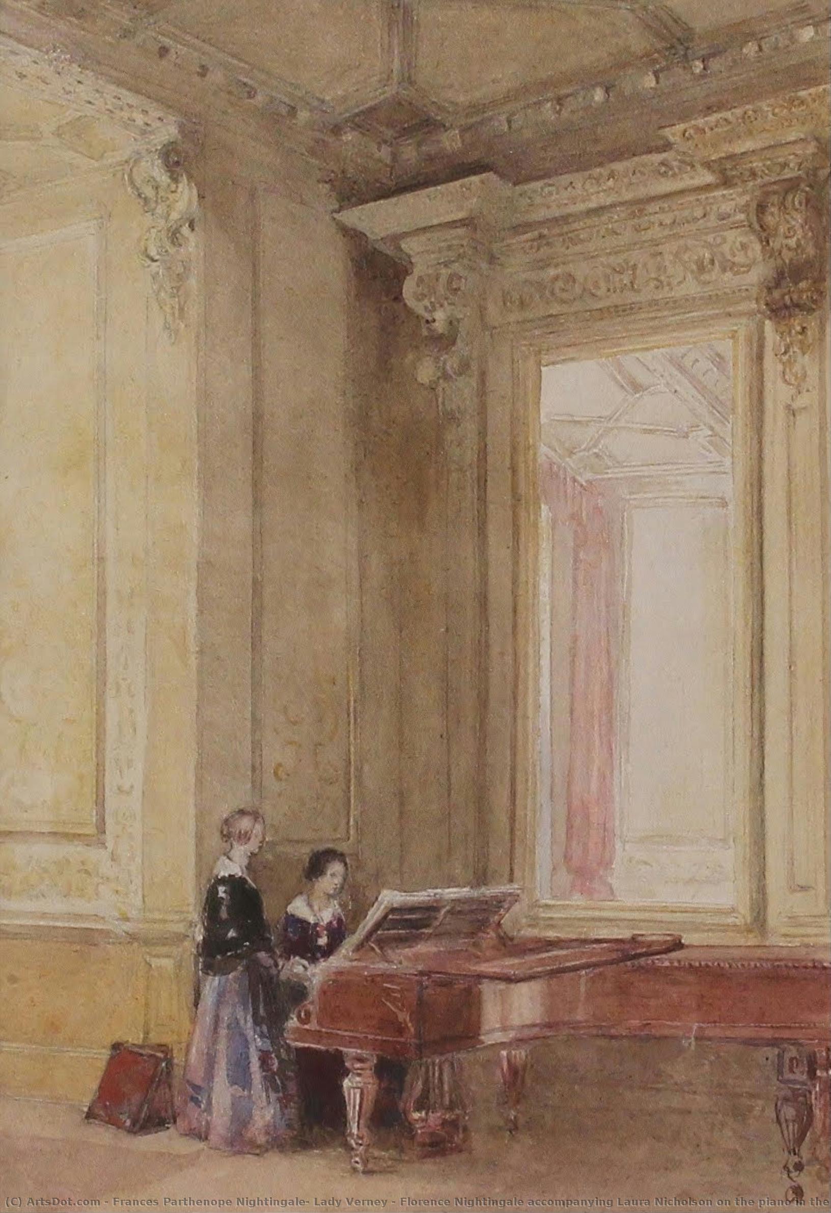 Florence Nightingale Accompanying Laura Nicholson On The Piano In The Family Drawing Room At Embley Park — Frances Parthenope Nightingale, Lady Verney