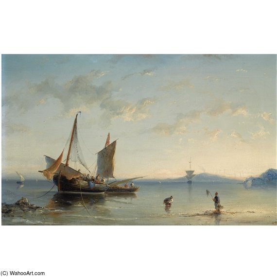 Fishermen In The Bay Of Naples — Nicolaas Riegen