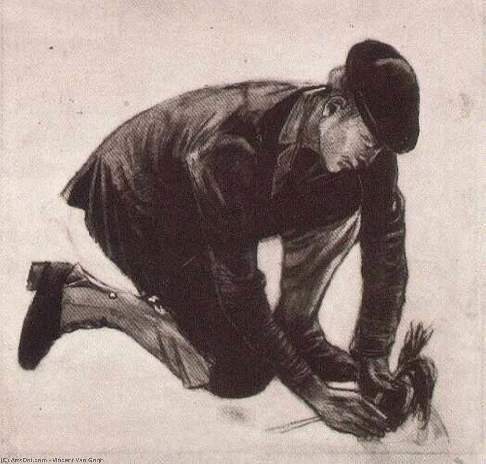 Kneifender Mann, Pflanzen — Vincent Willem Van Gogh