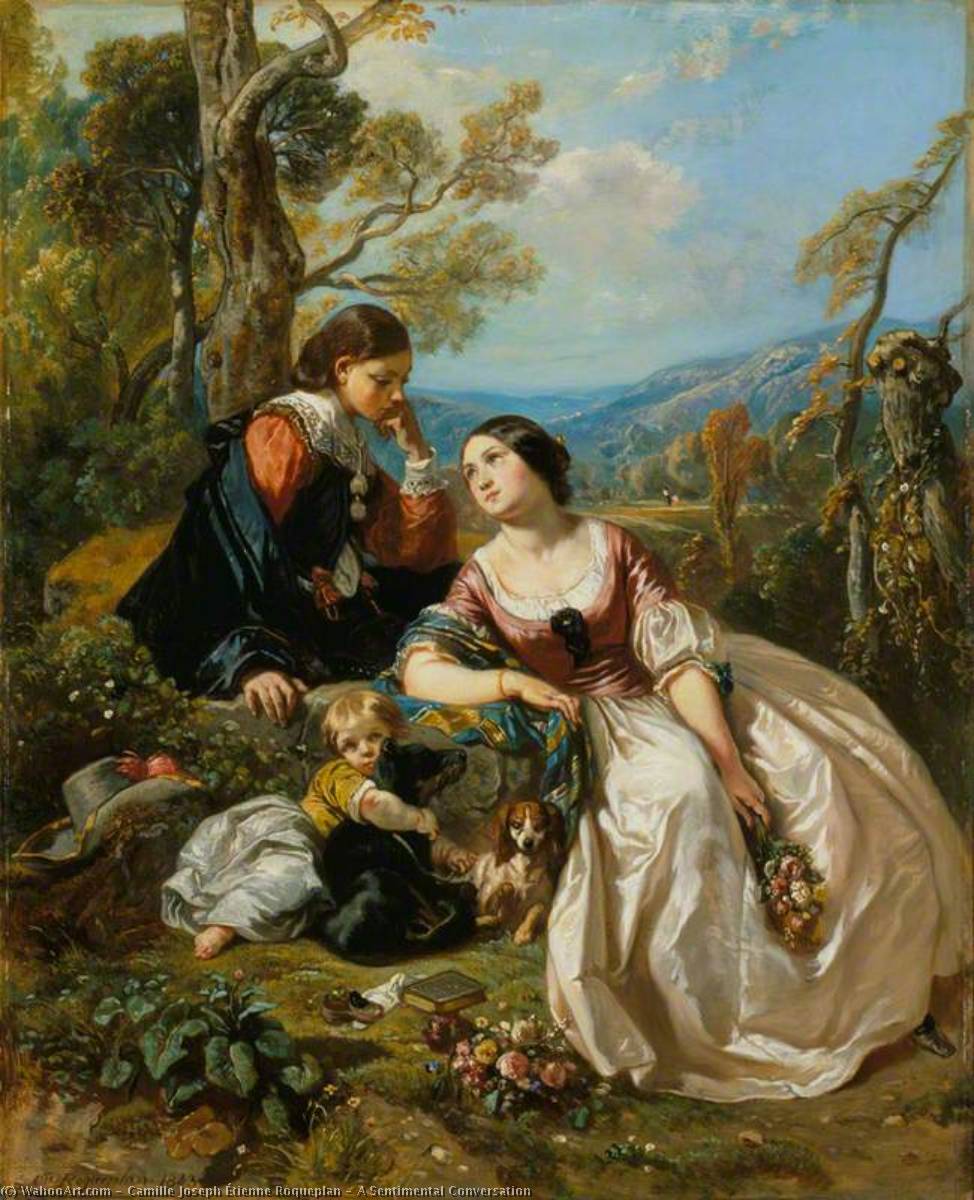 A Sentimental Conversation — Camille Joseph Étienne Roqueplan
