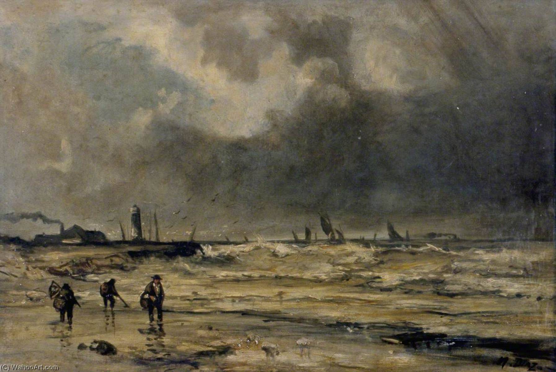 The Approaching Storm On The Coast Near Bolougne, France — Narciso Díaz De La Peña