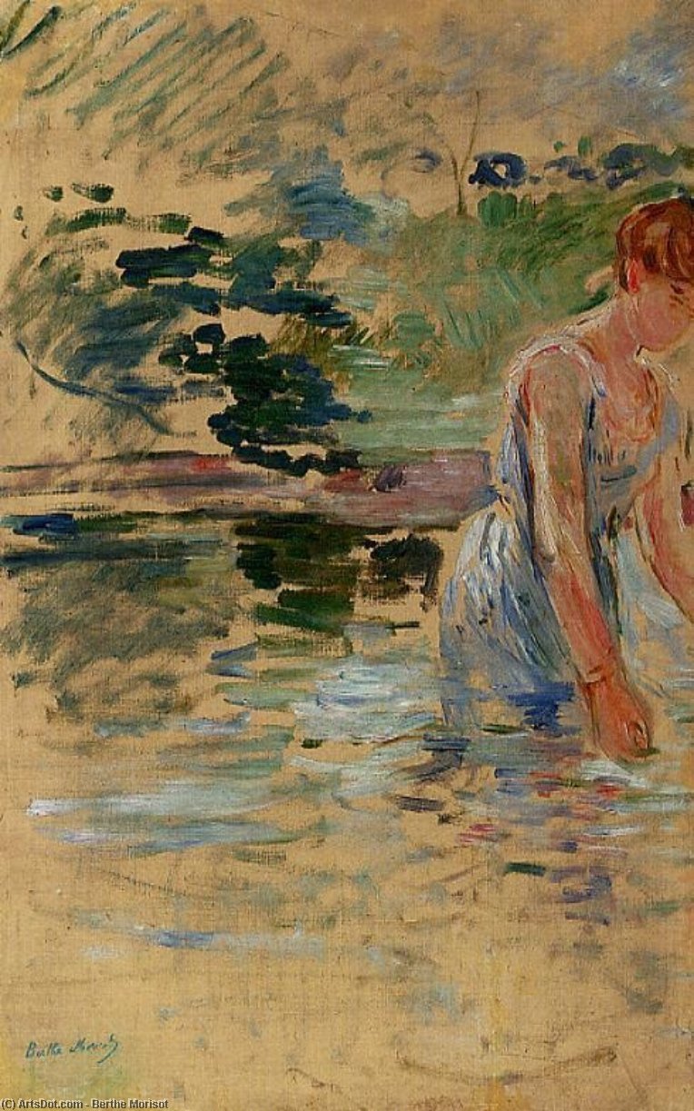 The Bath At Mesnil — Berthe Morisot