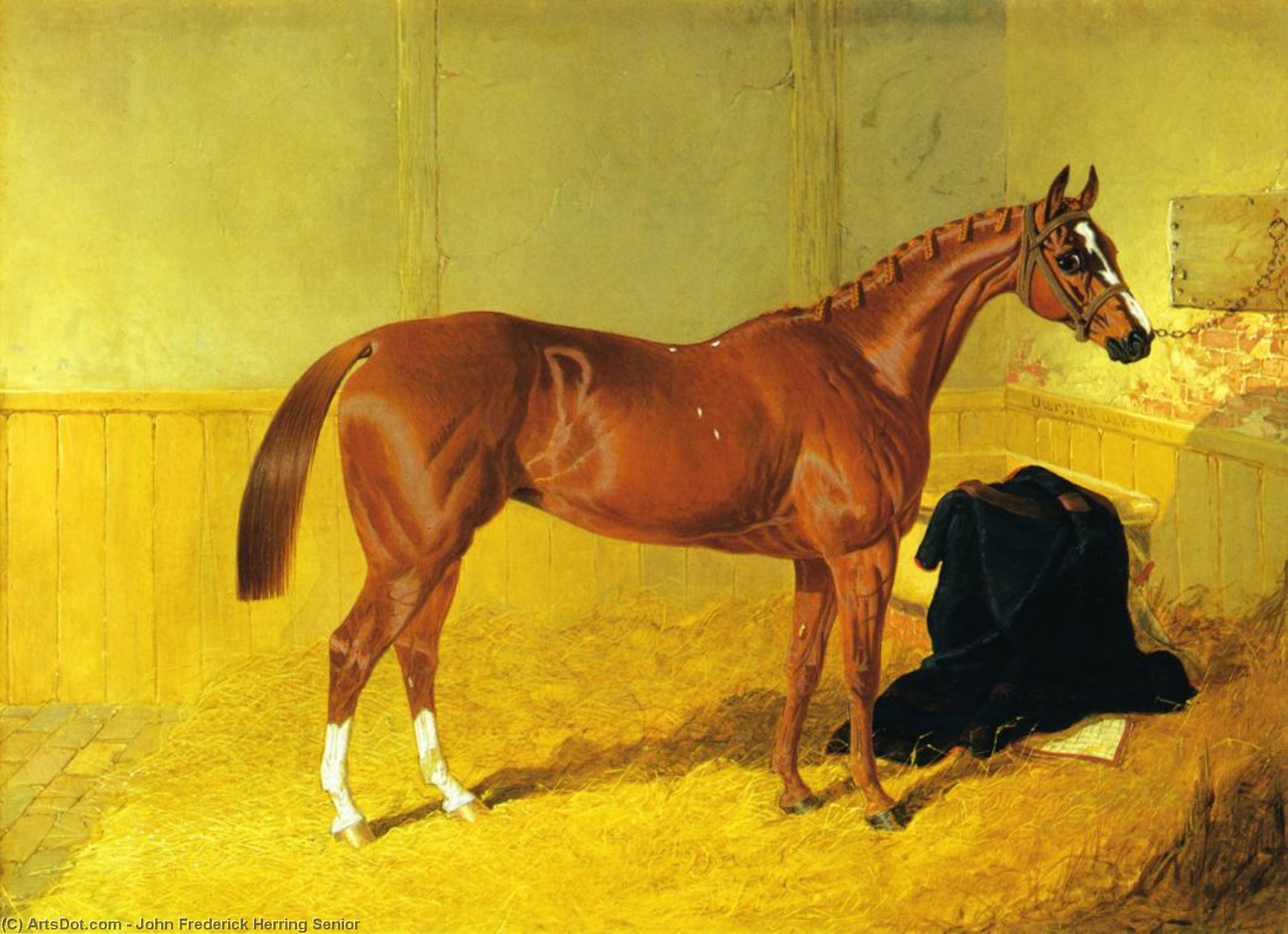 Our Nell, A Bay Racehorse In A Stable — ジョン・フレデリック・ヘリング・シニア