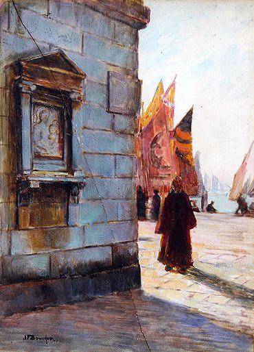 La Madonne Du Rossellino À La Calle Della Pieta Quai Des Esclavons À Venise (titre Inscrit) — Joseph-félix Bouchor