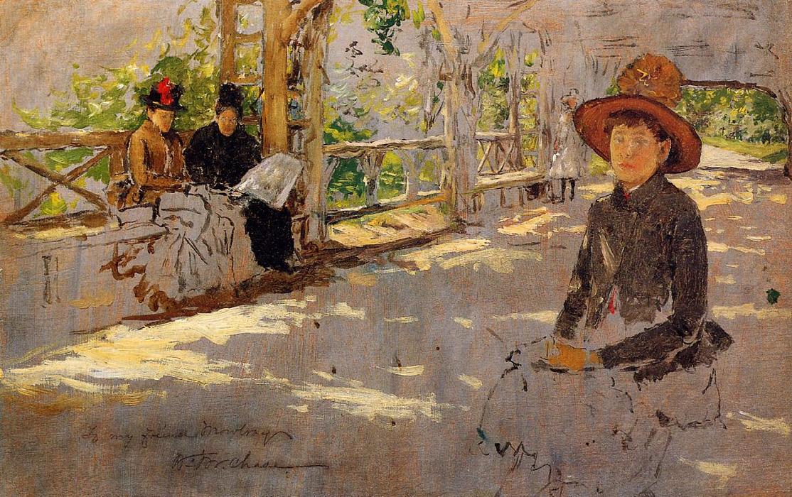 Women Under Trellis (unfinished) — William Merritt Chase