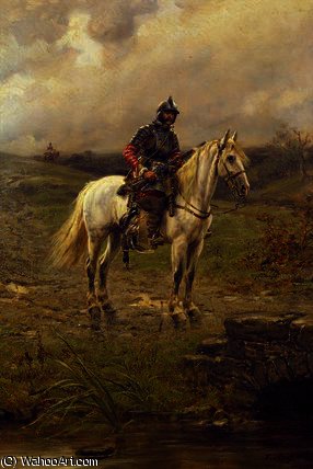 A Roundhead On Horseback — Ernest Crofts