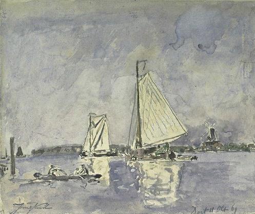 Fishing Boats In Dordrecht — Johan Barthold Jongkind
