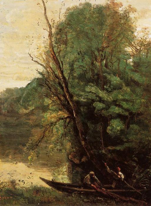 Fishing With Nets, Evening — Jean-baptiste-camille Corot