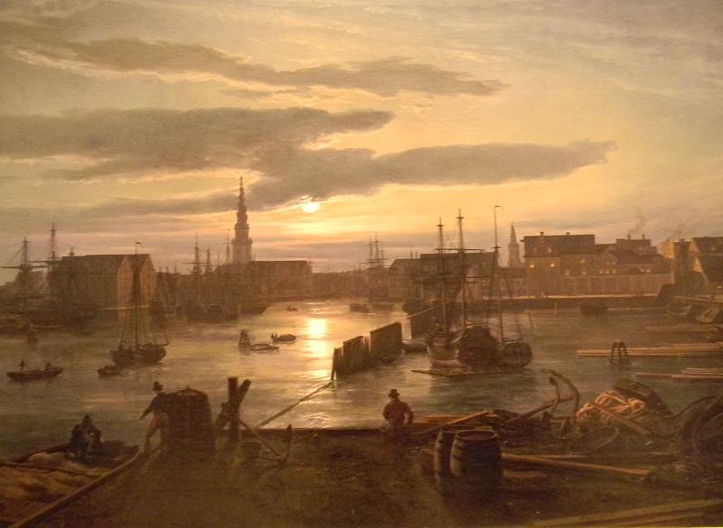 French Port De Copenhag Au Crépuscule — Johan Christian Dahl