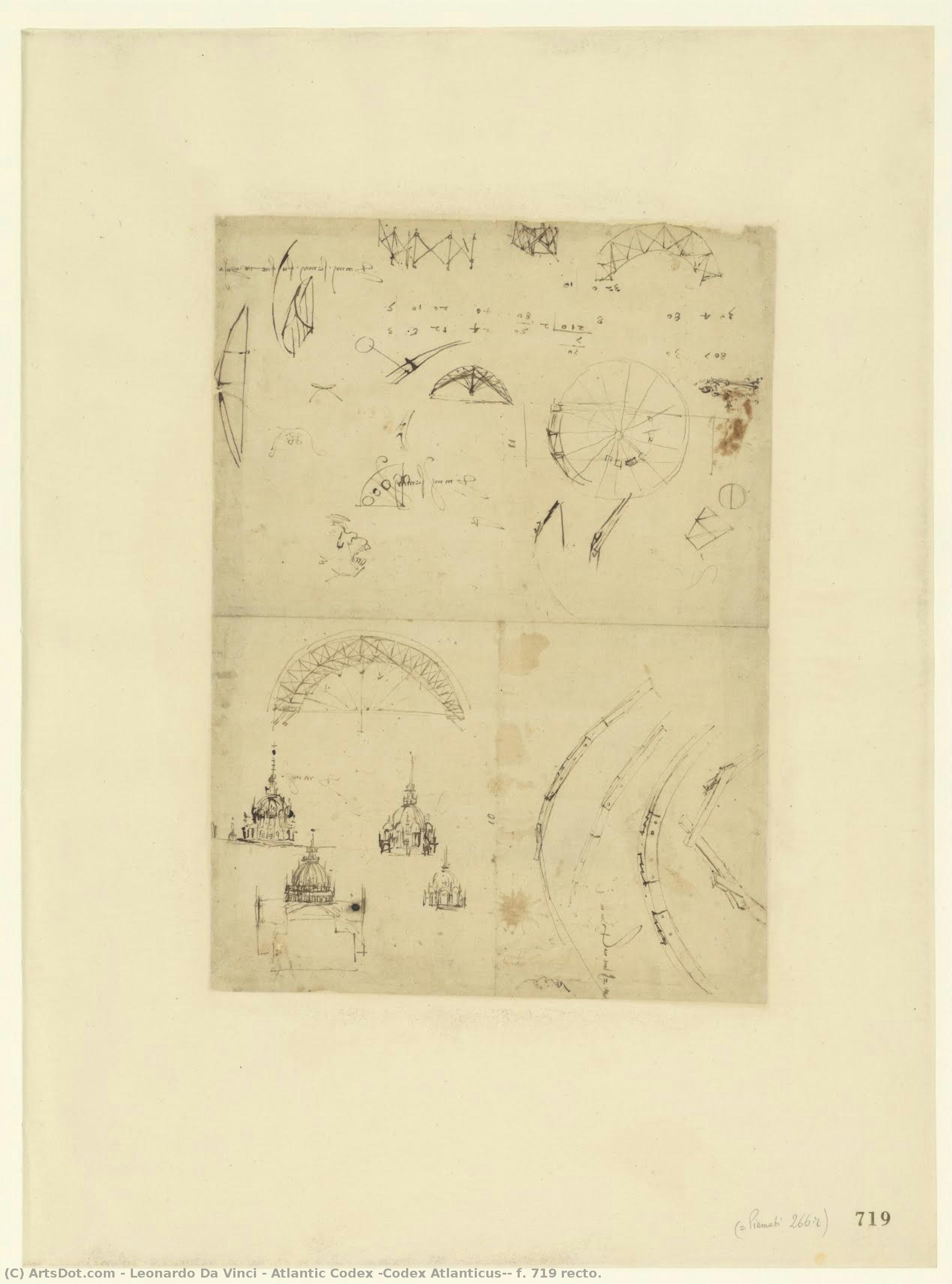 Atlantic Codex (codex Atlanticus), F. 719 Recto. — Леонардо Да Винчи