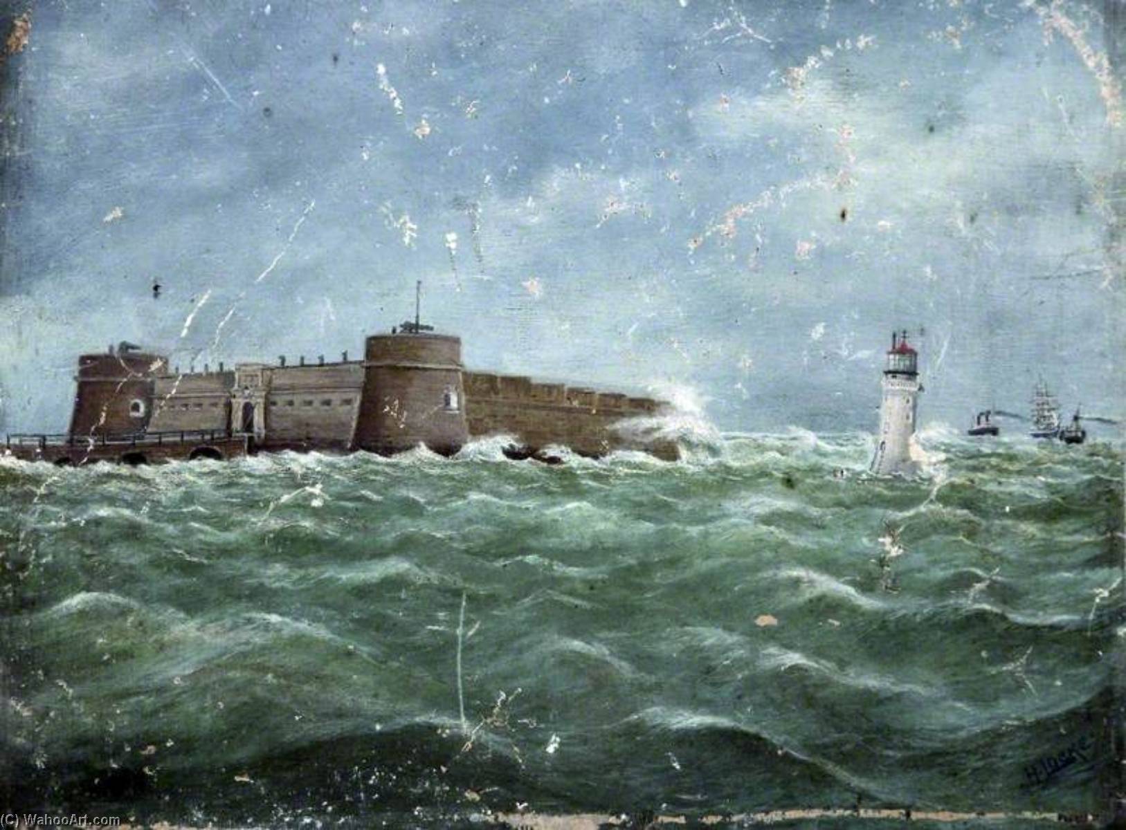 Perch Rock Fort, New Brighton, Wirral, 1862 — Henry Edward Locke