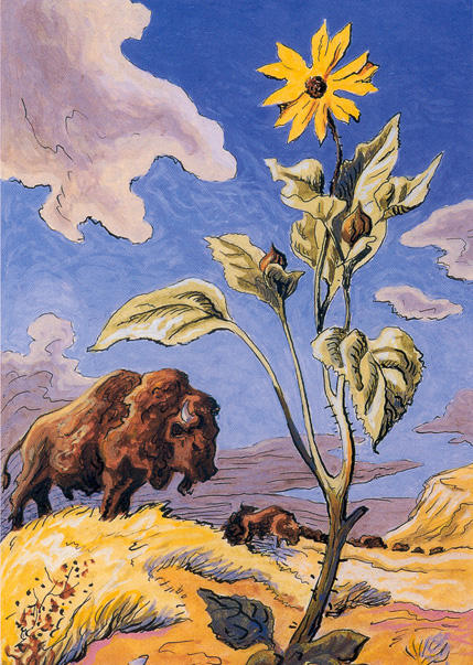 Sunflower And Buffalo — Томас Харт Бентън