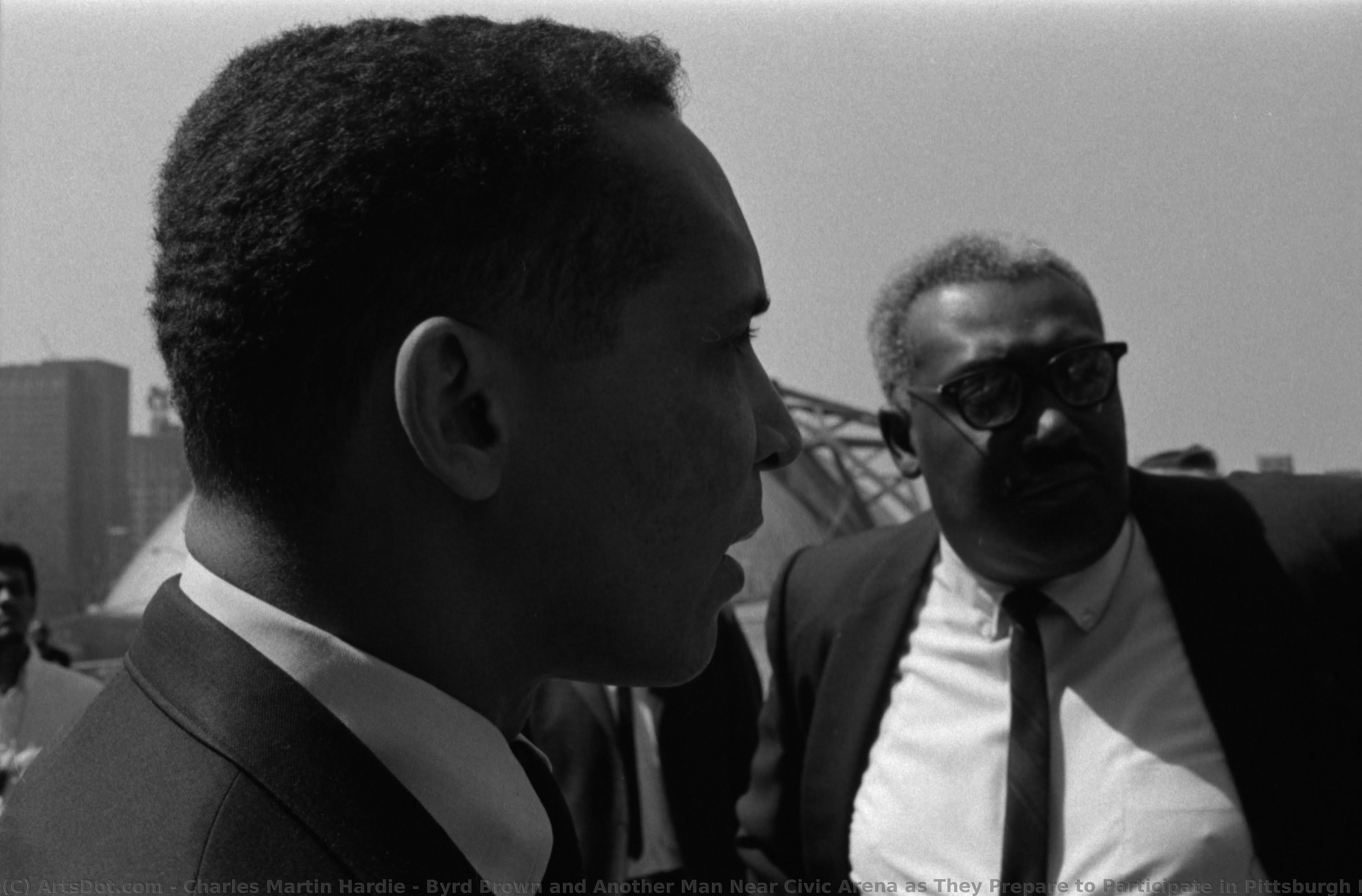 Byrd Brown And Another Man Near Civic Arena As They Prepare To Participate In Pittsburgh Peace March — Charles Martin Hardie