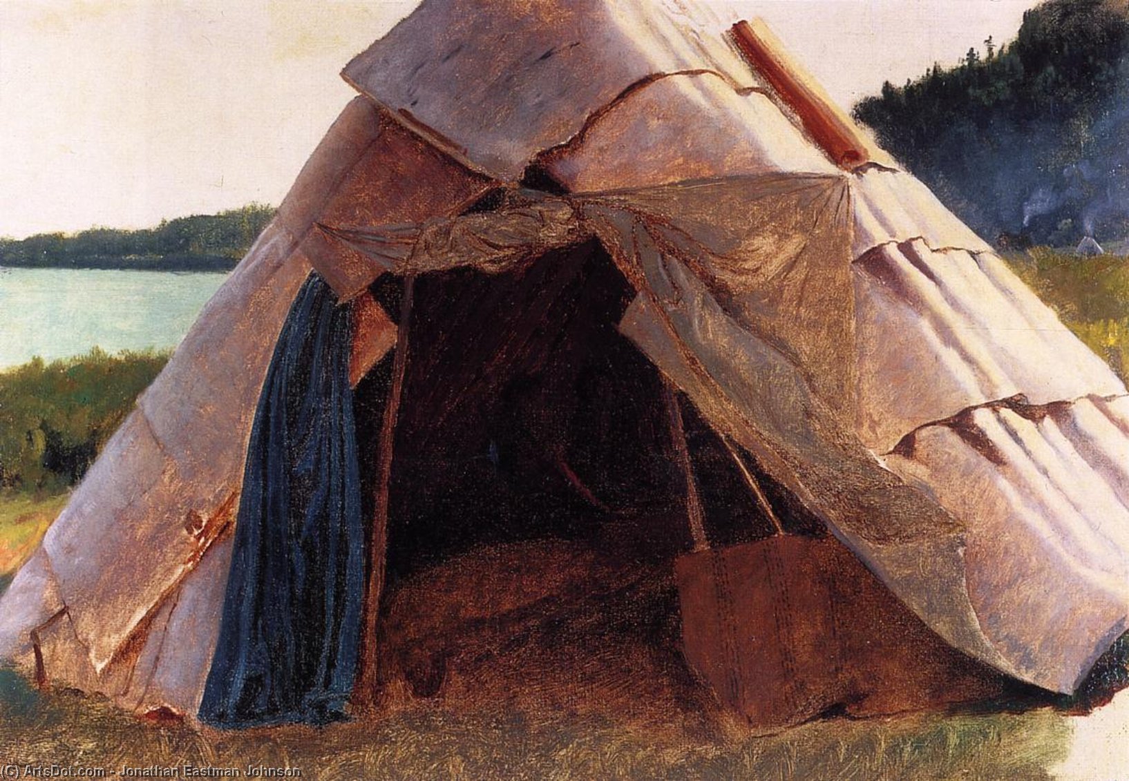 Ojibwe Wigwam At Grand Portage — Jonathan Eastman Johnson
