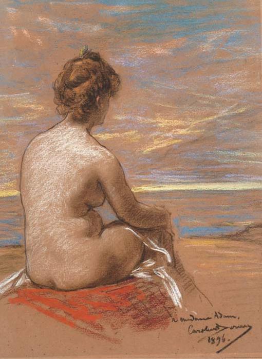 Une Femme Nue Assise Vue De Dos Regardant La Mer — Carolus-duran (charles-auguste-emile Durand)