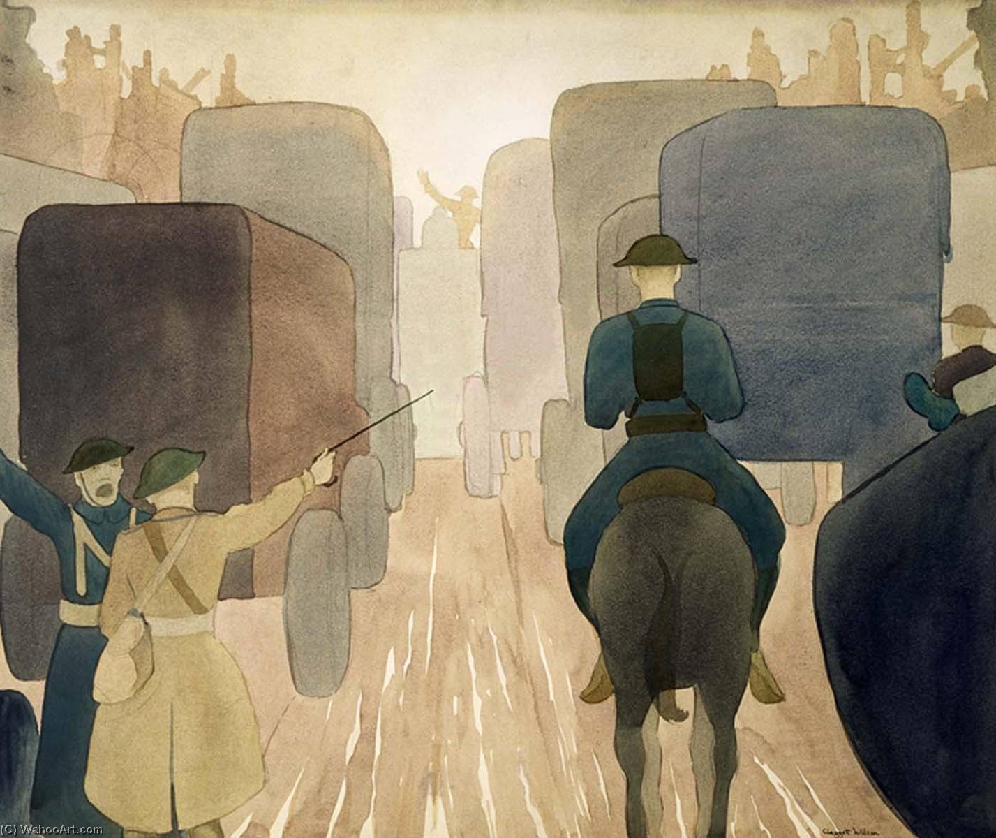Marine Brigade Moving Up For The St. Mihiel Attack — Claggett Wilson