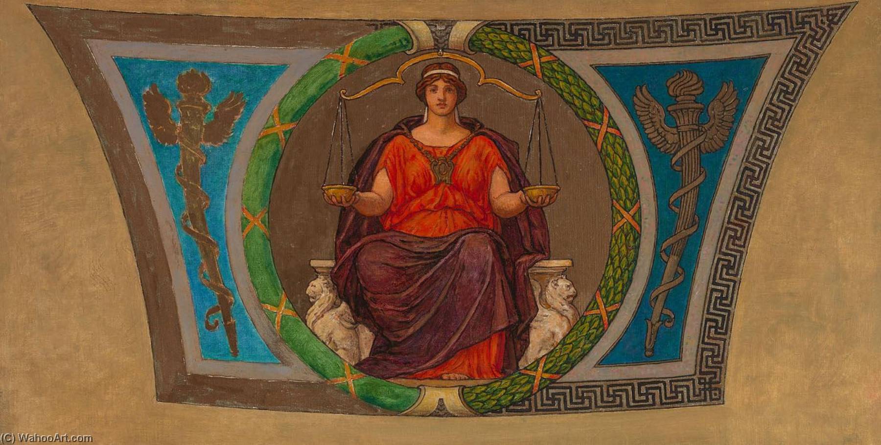 Sketch For Mosaic, Wisconsin State Capital, Justice — Kenyon Cox