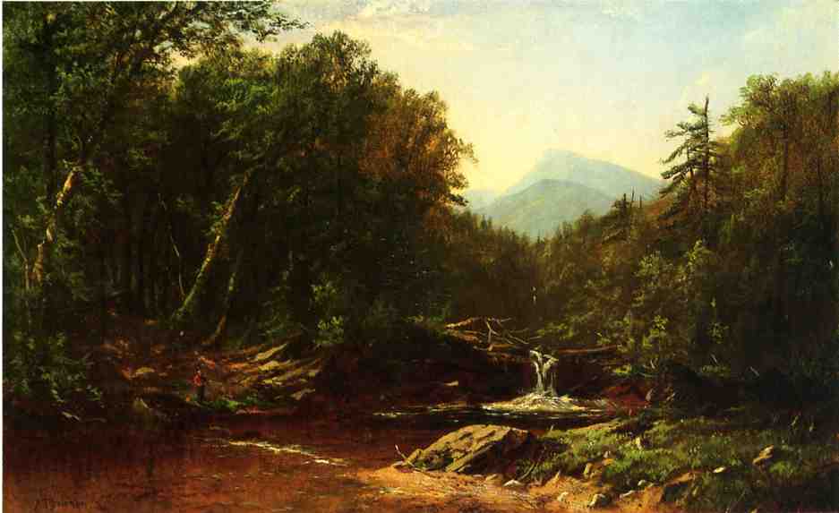 Fisherman By A Mountain Stream — Alfred Thompson Bricher