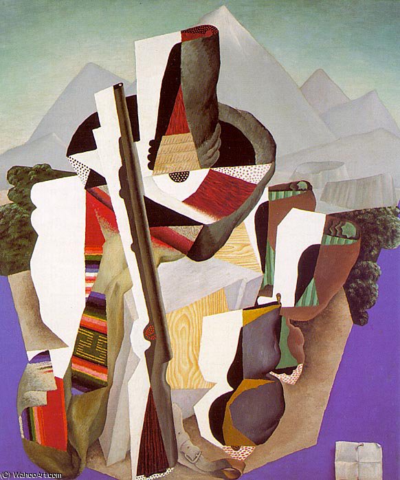 Zapatista Landscape- The Guerrilla (paisaje Zapatista- El Guerrillero) - — Diego Rivera