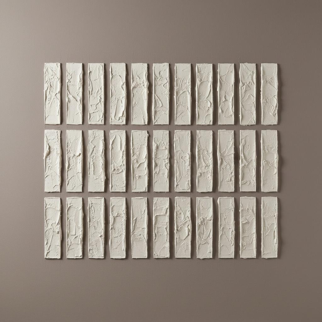 Monolithische Echos In Skulptiertem Creme Und Gedämpftem Taupe-relief — David Moreau