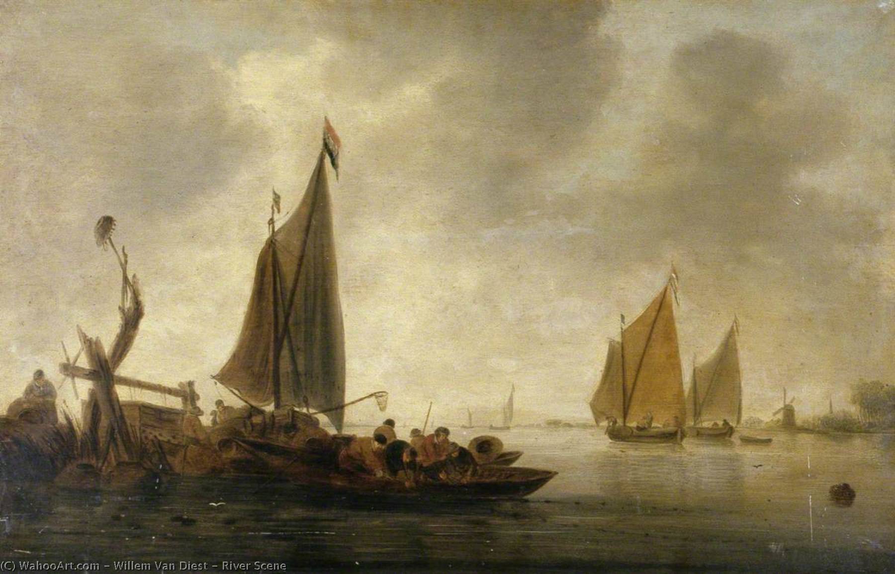 River Scene — Willem Van Diest