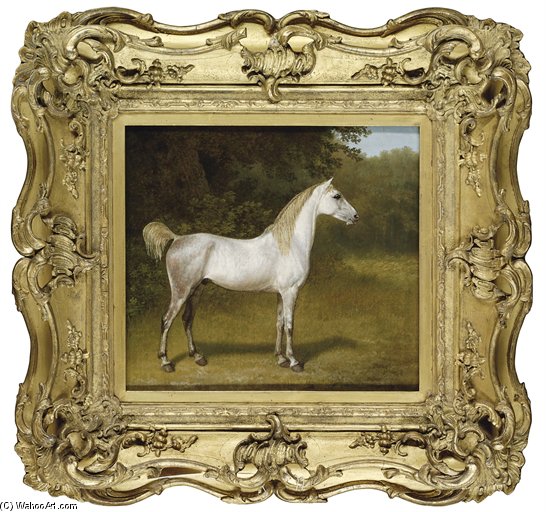 An Arab Stallion In A Landscape - — Jacques Laurent Agasse