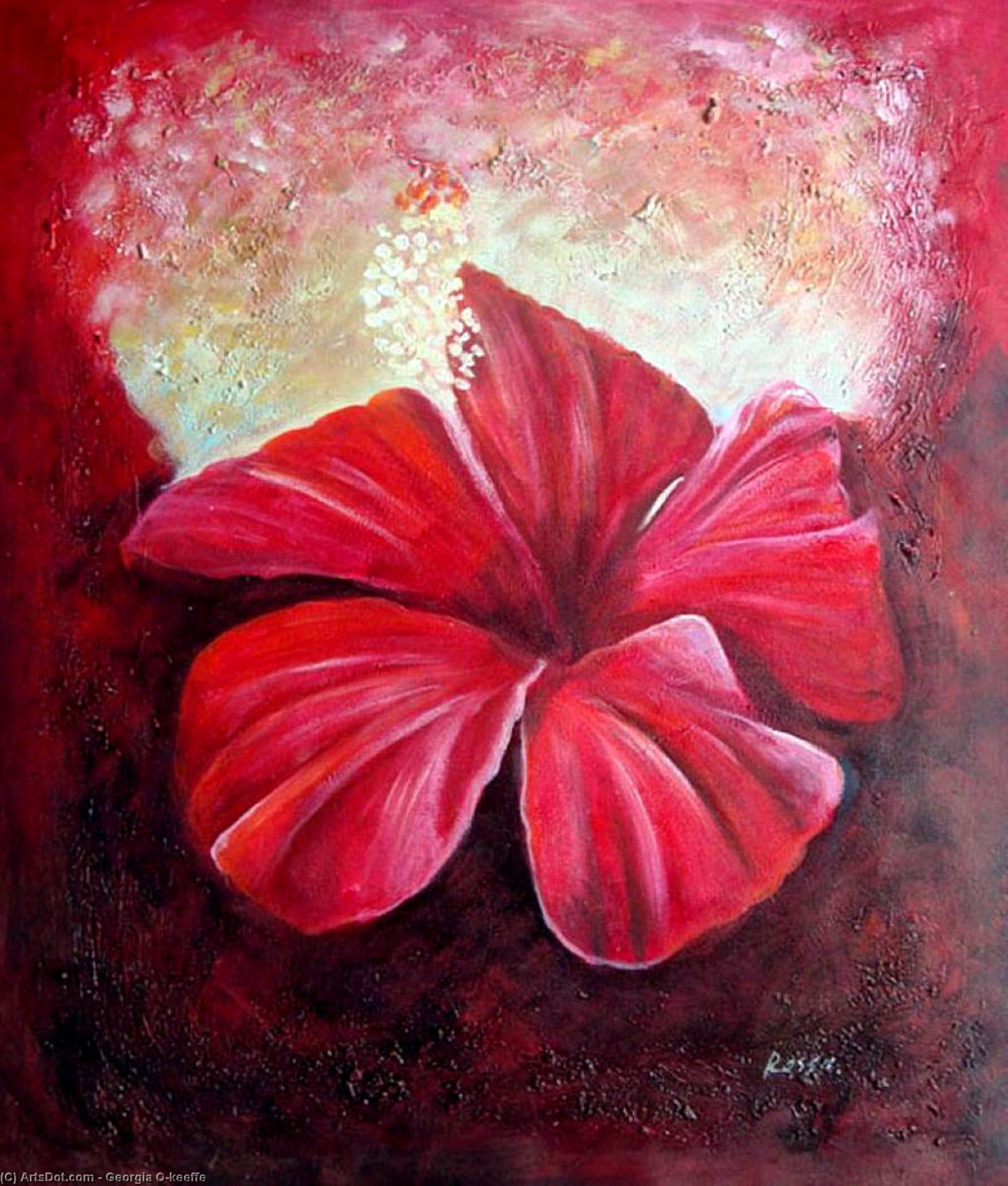 Red Flower Closeup — Georgia O'keeffe